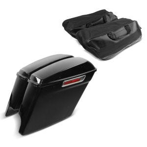 Seitenkoffer Stretched für Harley Road King Classic 14-19 mit Innentaschen schwarz_1