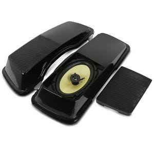 Seitenkoffer-Deckel mit  Lautsprecher passend für Harley Davidson Touring 94-13 schwarz Craftride