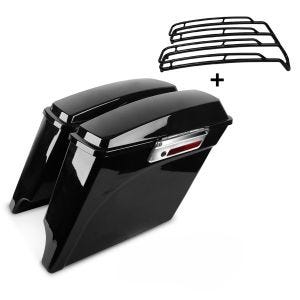 Seitenkoffer Streched Set für Harley Davidson Electra Glide Ultra Limited 09-13 mit Top-Reling schwarz Craftride SP-1_1