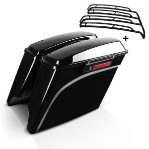 Seitenkoffer Streched Set für Harley Davidson Electra Glide Ultra Limited 09-13 mit Top-Reling schwarz Craftride SP-2_1