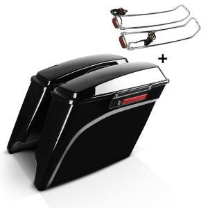 Seitenkoffer Streched Set für Harley Davidson Electra Glide Ultra Limited 09-13 mit Top-Reling chrom Craftride S-P5_1