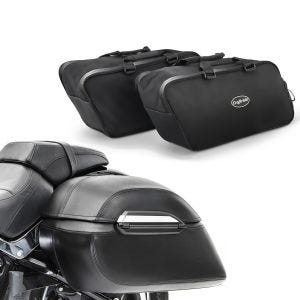Set Seitenkoffer + Innentaschen für Chopper und Cruiser Craftride K3 harte Satteltaschen Koffer_1