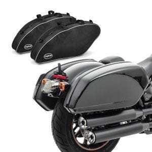 Set: Seitenkoffer Craftride passend für Harley Davidson Low Rider / S / ST 18-24 mit Halter HB13 + Koffer Innentaschen