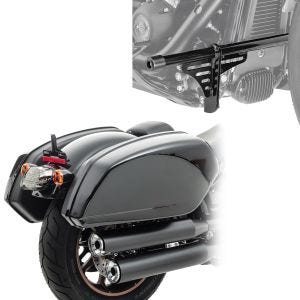 Set: Seitenkoffer passend für Harley Davidson Low Rider / S / ST 18-24 mit Halter Craftride HB13 + Sturzbügel