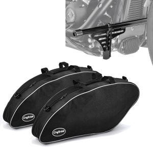 Set: Sturzbügel passend für Harley Davidson Low Rider / S / ST 18-24 mit Halter Craftride HB13 + Koffer Innentaschen