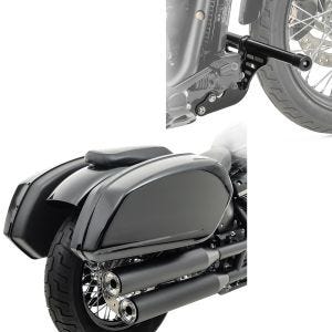 Set: Seitenkoffer passend für Harley Davidson Softail Street Bob / 114 18-24 mit Halter Craftride HB15 + Sturzbügel