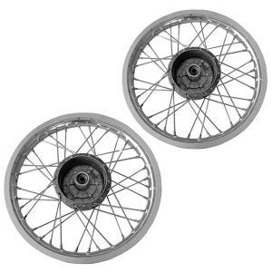 Set 2x Jante à rayons acier 1,5x16 compatible avec Simson S51 S50 S70 Schwalbe KR51 Craftride AF19S