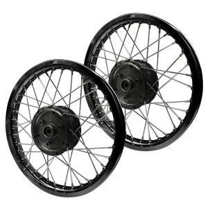 Lot de 2 Jante à rayons aluminium 1,6x16 compatible avec Simson S51 S50 S70 Schwalbe KR51 Craftride AF13 noir