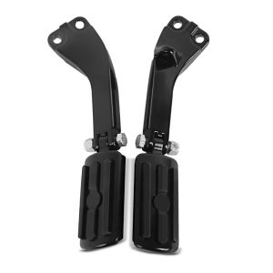 Sozius Fussrasten Set mit Halter passend für Harley Davidson Dyna Street Bob 06-17 BL1 schwarz Craftride