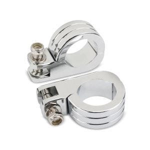 Support repose pieds pour pare cylindre 38mm compatible avec moto custom Iron Craftride HF6 chrome CB8663
