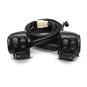 Commandes de Guidon compatible avec Harley Davidson Dyna Sportster Softail V-Rod 96-13 noir Craftride