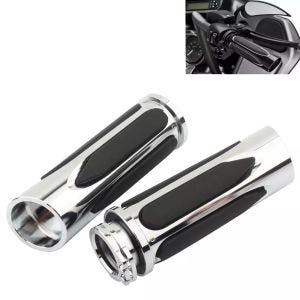 Motorrad Lenker-Griffe 1" Zoll CNC Alu Craftride HG5 chrome