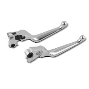 Set de Levier Frein Embrayage Grip compatible avec Harley Davidson Dyna Sportster Softail Touring 96- chrome Craftride