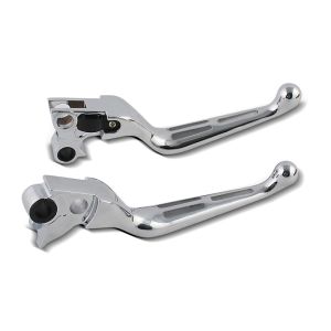 Set de Levier Frein Embrayage Stripe compatible avec Harley Davidson Dyna Sportster Softail Touring 96- chrome Craftride