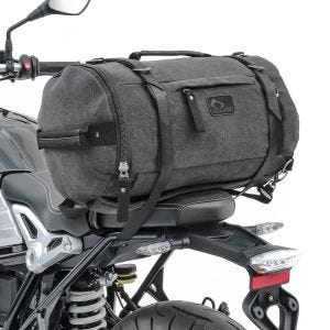 Sacoche de selle Moto arrière Vintage 25L Canvas Sac à dos Rouleau gris Craftride
