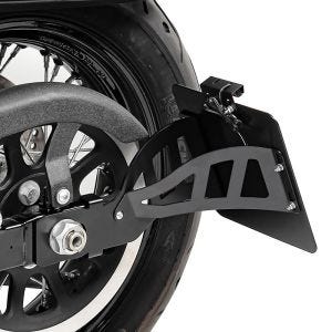 Seitlicher Kennzeichenhalter passend für Harley Davidson Dyna Street Bob 06-17 CRB Craftride schwarz