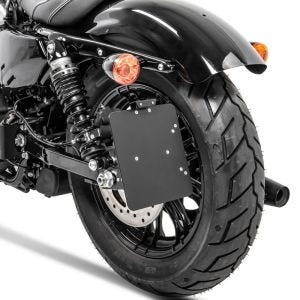 Seitlicher Kennzeichenhalter passend für Harley Davidson Sportster 883 Iron 09-20 Craftride schwarz DPLB1