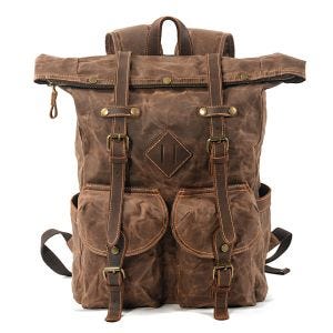 Motorrad Rucksack Canvas Craftride RG7 Vintage Motorradtasche 25Ltr Retro braun_1