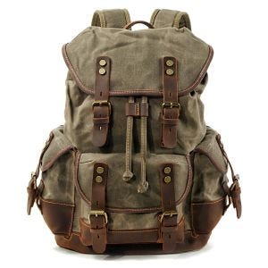 Motorrad Rucksack Canvas Craftride RG8 Vintage Motorradtasche 20Ltr Retro grün_1