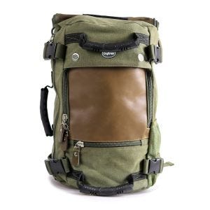 Motorrad Rucksack Canvas Craftride VG6 Vintage Hecktasche 28Ltr Retro grün_1