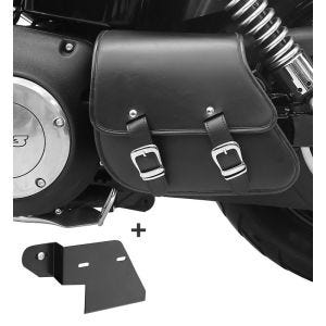 Schwingentasche + Halter passend für Harley Davidson Dyna Street Bob 06-17 Craftride