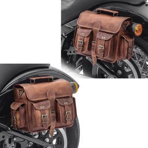 Satteltaschen für Kawasaki W 800 / 650 Craftride SV3 Paar 6Ltr braun_0