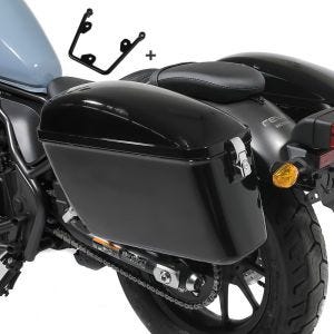 Sacoches rigides laterales compatible avec chopper / custombikes / 114 18-24 Dallas valises cavalières Craftride