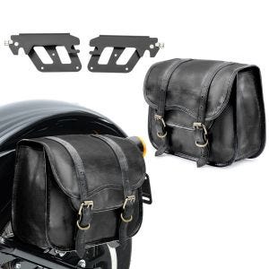 Set 2x Satteltaschen mit Halter QL für Honda Rebel 500 17-21 Craftride SV1-schwarz links-rechts_1