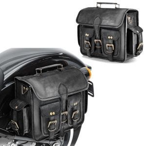 Set 2X Leder Satteltasche für Indian Chief / Bobber / Dark Horse Seitentasche Craftride SV3 schwarz_1