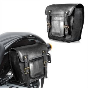Set 2X Leder Satteltasche für BMW R 18 / Classic Seitentasche Craftride SV4 schwarz_1