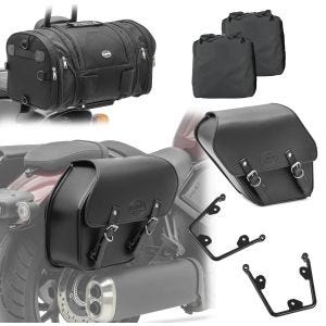 Set Satteltaschen mit Halter + Hecktasche für Honda Rebel 500 17-21 Craftride Fargo_1