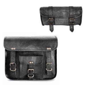 Leder Satteltaschen Set passend für Triumph Bonneville T120 / T100 mit Werkzeugrollen Craftride SW1 2 Stück sw