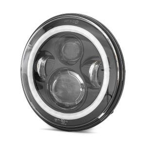 Phare LED 7" compatible avec Harley Davidson avec marque E DRL Craftride FS8 noir