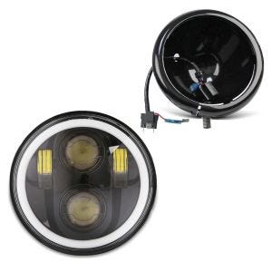 Phare LED 5,75" Set compatible avec Harley Davidson Sportster Forty-Eight 48 10-20 Feux avant Craftride M18 Noir