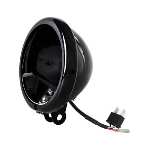 Boîtier de phare LED moto 5,75" compatible avec Harley Davidson Craftride HG2 noir