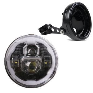 LED Scheinwerfer Set 7 Zoll passend für Motorrad Universal  Hauptscheinwerfer schwarz Craftride M91