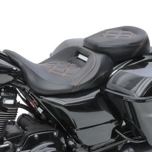 Sitzbank für Harley Street Glide 09-20 Komfortsitzbank Craftride RH3 schwarz-orange_1