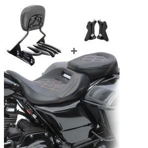 Sitzbank Set für Harley Electra Glide Ultra Limited 14-20 mit Sissybar und Gepäckträger Craftride S-AB8_1