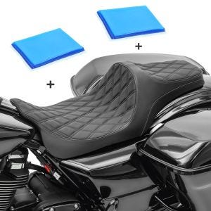 Selle Gel Biplace adapte pour Harley Davidson Touring 08-24 Craftride FR6 noir