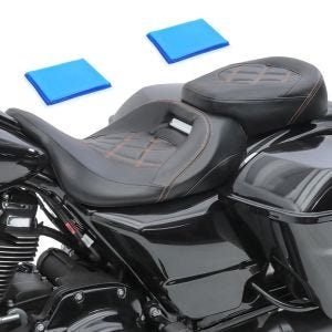 Selle gel compatible avec Harley Davidson Street Glide ST 2022 RH3G Craftride noir-orange