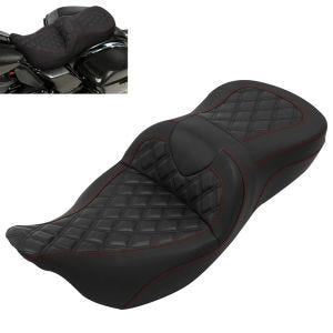 Sitzbank passend für Harley Davidson Touring 08-24 Doppelsitzbank Craftride SD20 schwarz rot