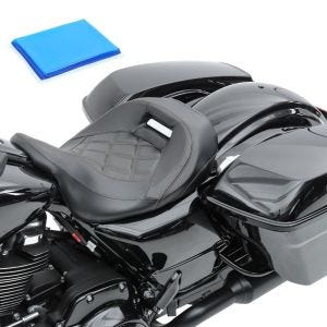Gel Solo Sitz Low Profile passend für Harley Davidson Touring 09-24 Fahrer Sitzbank Craftride RH4 schwarz