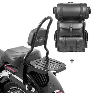 Sissybar CSM + Hecktasche LX für Harley Fat Boy 07-17 abnehmbar mit Gepäckträger Craftride_1