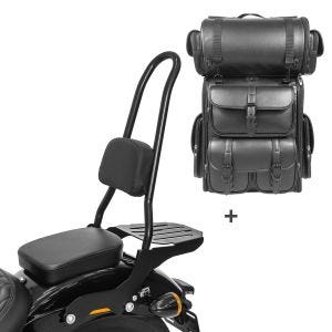 Sissybar CSXL + Hecktasche LX für Harley Heritage Softail Classic 114 18-20 abnehmbar mit Gepäckträger Craftride_1