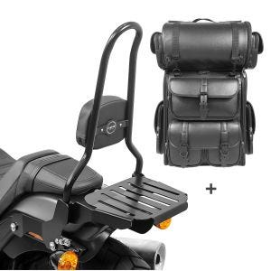 Sissybar CSXL + Hecktasche LX für Harley Softail Fat Bob 114 18-20 abnehmbar mit Gepäckträger Craftride_1