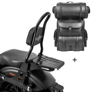 Sissybar CSM + Hecktasche LX für Harley Dyna Street Bob 09-17, Low Rider S abnehmbar mit Gepäckträger Craftride_1