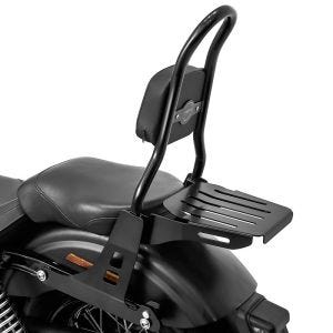 Sissybar compatible avec Harley Davidson Dyna Super Glide Custom 06-15 Craftride Fast Rider-M incl. Porte-Bagages noir