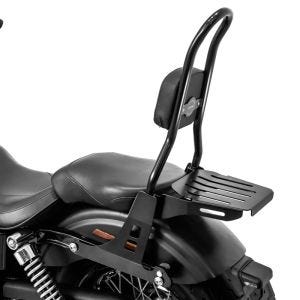 Sissybar für Harley Davidson Street Bob 09-17/LR Craftride Fast Rider-L inkl. Gepäckträger schwarz_1