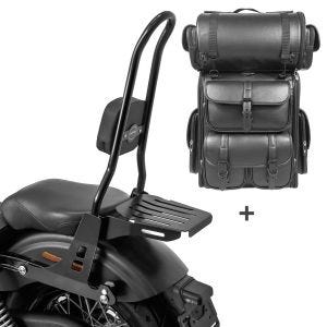 Sissybar CSXL + Hecktasche LX für Harley Dyna Street Bob 09-17, Low Rider S abnehmbar mit Gepäckträger Craftride_1