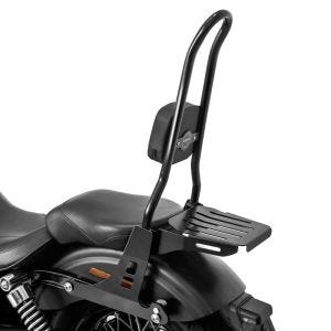 Sissybar compatible avec Harley Davidson Dyna Super Glide Custom 06-15 Craftride Fast Rider-XL incl. Porte-Bagages noir